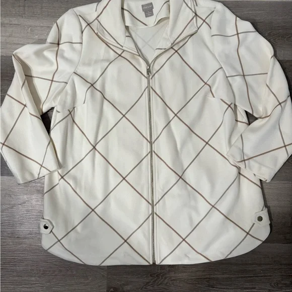 Chico's Cream and Brown Utility Jacket - Picture 1 of 7